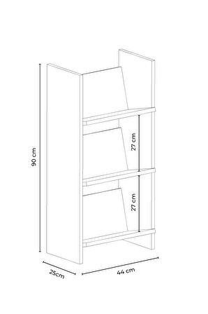 Derga 3 Raflı Kitaplık