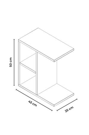 Bafa C Sehpa Servis Sehpası Yan Sehpa Zigon Sehpa Koltuk Sehpası