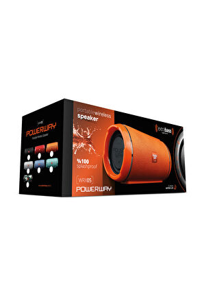 WRX05 90 dB SD Kart Aux Usb Girişli Turuncu Kablosuz Bluetooth Speaker Hoparlör Ses Bombası FM Radyo