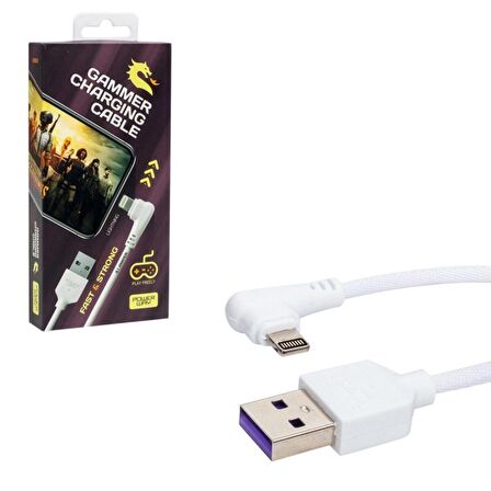 TELEFON ŞARJ KABLOSU LIGHTNING 3.1A FAST ÖRGÜLÜ POWERWAY GM-3