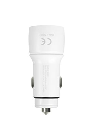 Powerway CC4.0 QC40 40W 5V 4 Amper Type c - Usb Araç Şarj Başlığı Beyaz