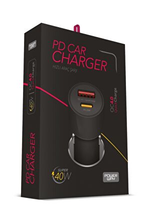 Powerway CC4.0 QC40 40W 5V 4 Amper Type c - Usb Araç Şarj Başlığı