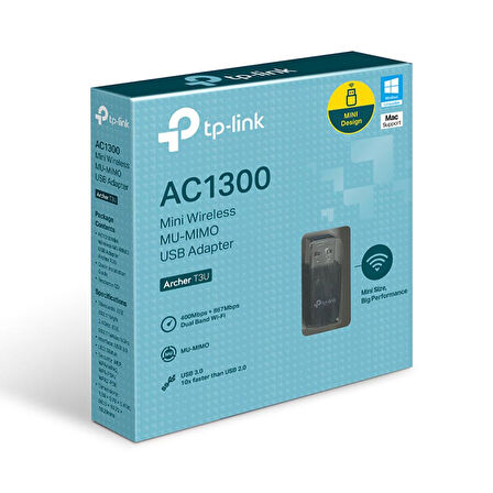 TP-LINK ARCHER T3U AC1300 1300 MBPS USB WIRELESS ADAPTÖR