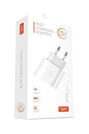 Powerway Type-C 20 Watt Hızlı Şarj Aleti Beyaz