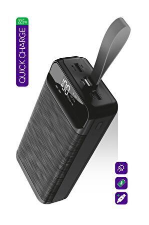 Powerway QC30 30000 mAh Hızlı Şarj Powerbank Siyah 