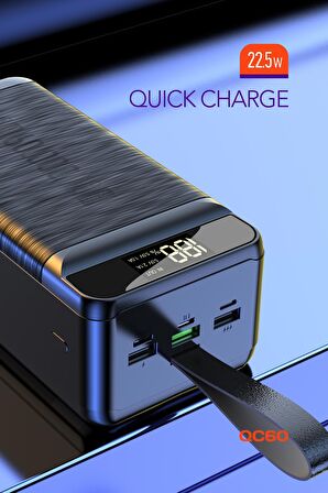 Powerway QC60 60000 mAh Hızlı Şarj Powerbank Siyah 