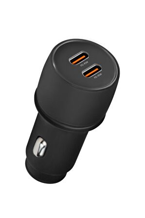 45W PD Ultra Hızlı 2x Type-C Girişli Araç Içi Çakmaklık Şarj Adaptörü, CC45 Araç Şarj Başlığı