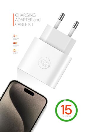 Powerway RXS27 25W Type-C Şarj Adaptörü ve Kablo Seti Hızlı ve Güvenli Apple Uyumlu