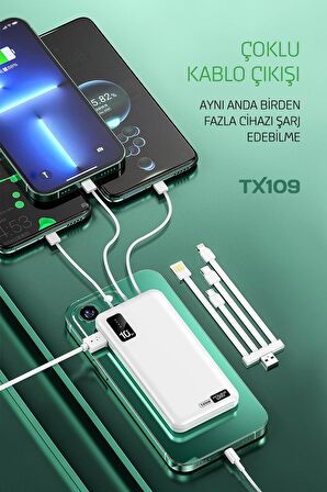 Powerway TX109 10000 mAh Hızlı Şarj Powerbank Siyah 