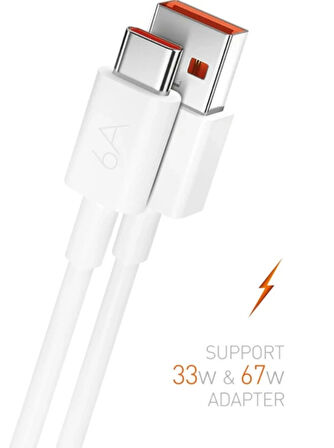 POWERWAY USB / TYPE-C Şarj Kablosu 6A 1Mt 67w & 120w