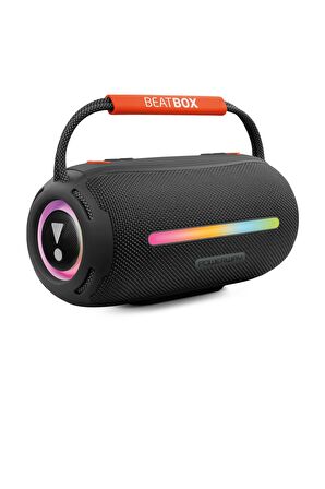 BeatBox Siyah Led Işıklı Dayanıklı Ses Bombası Usb Sd Aux FM Radyo Bluetooh Hoparlör