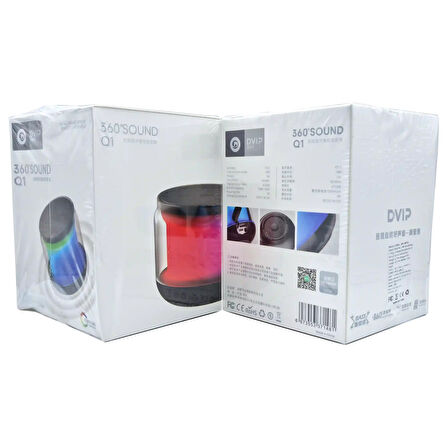 360 Sound 5W Işıklı FM Bluetooth Super Bass Höparlör Dvip Q1