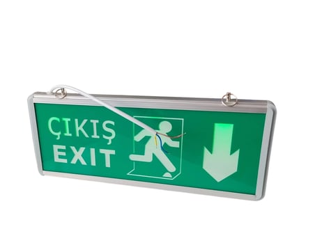 HLİTE Exıt Çıkış Aşağı Ok İşaretli Şarjlı Yönlendirme Armatürü Levhası 3w 220v IP20