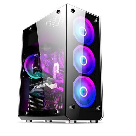 Blueforce Hunter 4*RGB Fanlı Atx-Mini Atx Itx Mid Tower Kasa