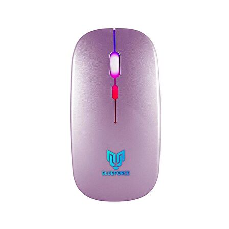 Blueforce V5.0 Bluetooth & Wireless 2,4ghz Sessiz Kablosuz Mouse Pembe