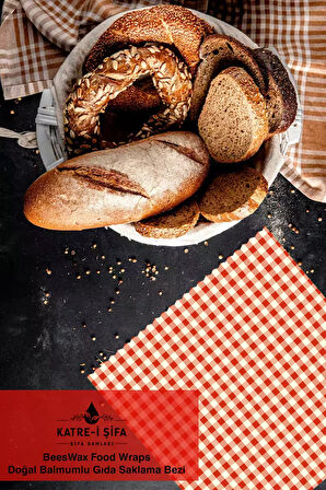 Balmumlu Doğal Gıda Saklama Bezi 5 Parça Balmumu Bez Beeswax Food Wraps (BALMUMU BEZİ)