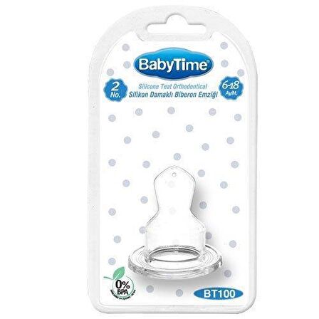 Babytime Silikon Damaklı Biberon Emziği  N.2