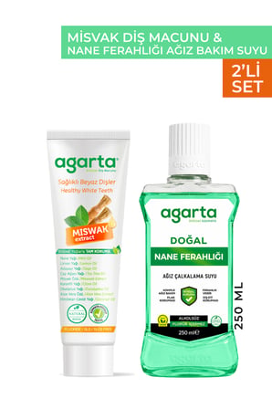 Agarta 2 Li Set Misvak Diş Macunu ve 250 ml Nane Ağız Bakım Suyu