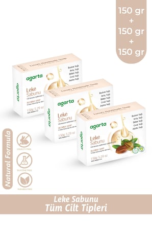 Agarta 3 Adet Lekeli Ciltler Için Üretilmiş Doğal Sabun 150 gr