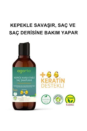 Doğal, Vegan, Tuzsuz Kepeğe Karşı Etkili Şampuan 400 ml