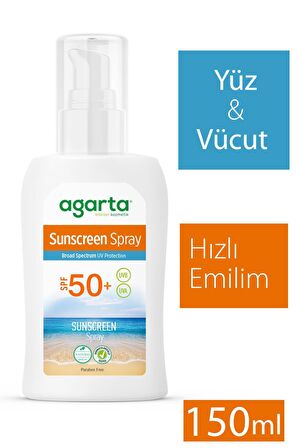 Agarta Doğal Güneş Spreyi 50 Faktör 150 ml