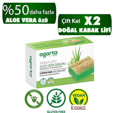 Doğal Kabak Lifli El Yapımı Aloe Vera Sabunu 125g