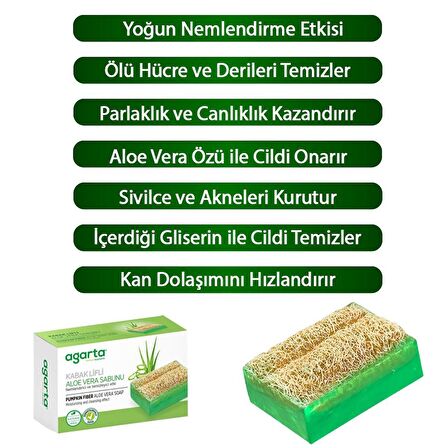 Doğal Kabak Lifli El Yapımı Aloe Vera Sabunu 125g