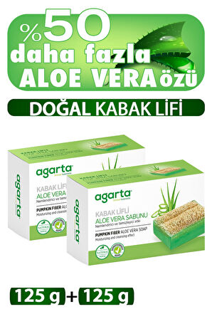 Doğal Kabak Lifli El Yapımı Aloe Vera Sabunu 2 Adet 125g