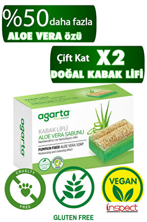 Doğal Kabak Lifli El Yapımı Aloe Vera Sabunu 2 Adet 125g