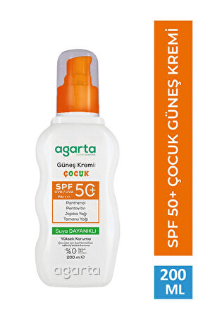 Suya Dayanıklı Yüksek Koruma SPF 50+ Yüz Vücut Güneş Koruyucu Bebek Çocuk 200 ml