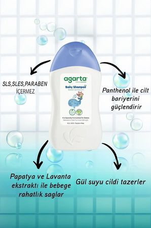 Agarta Doğal Erkek Bebek Çocuk Şampuanı Saç ve Vücut 400 ML