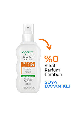 SPF 50+ Yüz Ve Vücut Güneş Koruyucu Sprey 200 ml