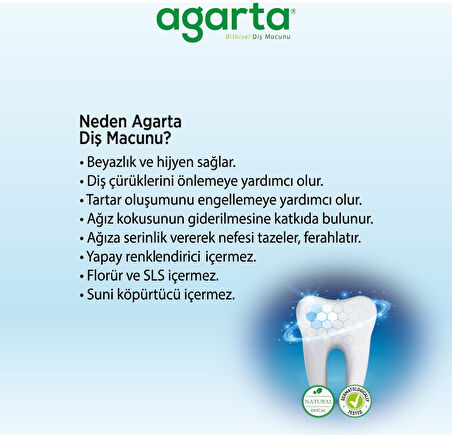 Agarta Doğal Diş Macunu 100ML Bitki Özlü