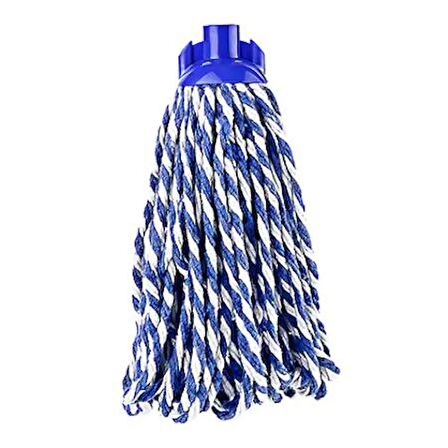 Elmop PM01 Yedek Islak Vidalı Mop Paspas Püskül Ucu - Pamuklu Mikrofiber İpli Mop Yedeği Başlığı