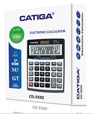 Catiga CD-2592 12 Hane Masaüstü Hesap Makinası