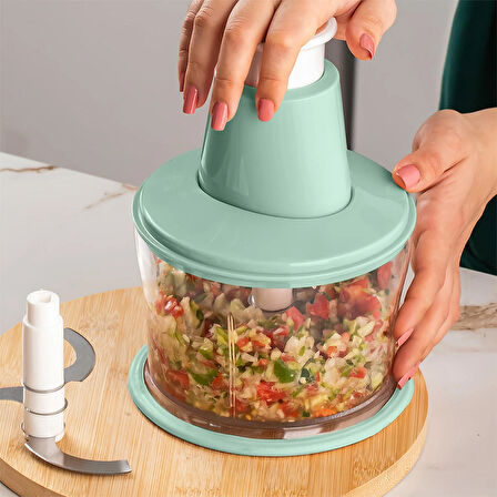 Porsima 232 Basmalı Pratik El Rondosu 3 Bıçaklı Blender Doğrayıcı 1000ml Yeşil
