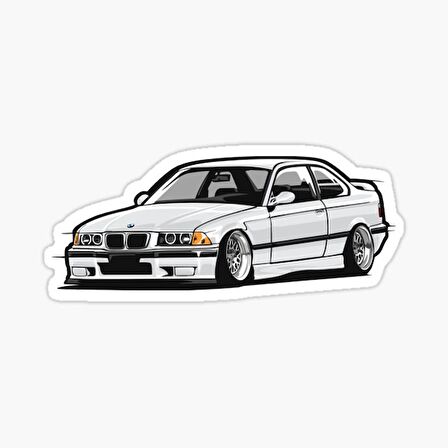 E36 Beyaz Cam Sticker Yapıştırma 16CM 2 Adet