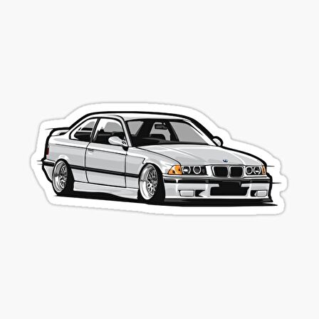 E36 Gri Cam Sticker Yapıştırma 16CM 2 Adet