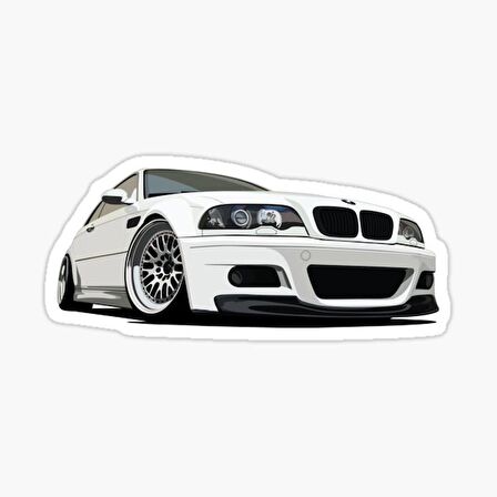 E46 Ön Kısım Resmi Cam Sticker Yapıştırma 16CM 2 Adet