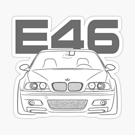 E46 Profil 2 Resmi Cam Sticker Yapıştırma 16CM 2 Adet