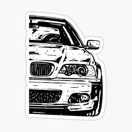 E46 Resmi Cam Sticker Yapıştırma 16CM 2 Adet