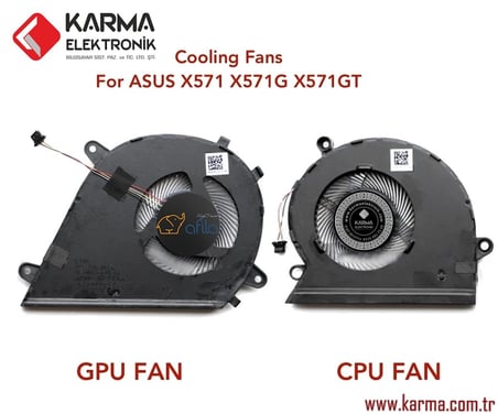 ASUS VivoBook X571G X571GT RX571GT FX571GT NX571GT K571 uyumlu Notebook CPU, GPU Fanı Takım (Sağ-Sol SET)