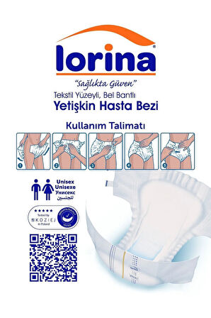 LORİNA BELBANTLI BÜYÜK BOY LARGE HASTA BEZİ 120 ADET
