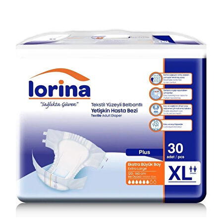 LORİNA BELBANTLI EKSTRA BÜYÜK BOY XLARGE HASTA BEZİ 30 ADET