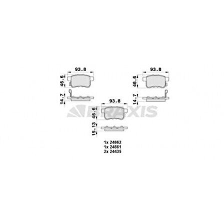 Honda Arka Fren Disk Balatası Honda Accord 09>12 - Braxıs Ab0437