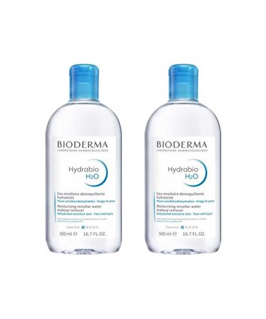 Bioderma Hydrabio Hassas Cilt için Temizleyici Yüz Temizleme Suyu 2x500 ml 