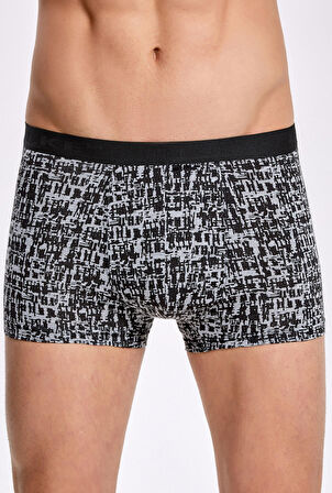 İlke 1601 Erkek Likralı Desenli Boxer