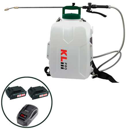 Klpro KLBP18-20 18V/2.0Ah 12 Litre Çift Akülü Şarjlı İlaçlama Pompası Sırt Tipi