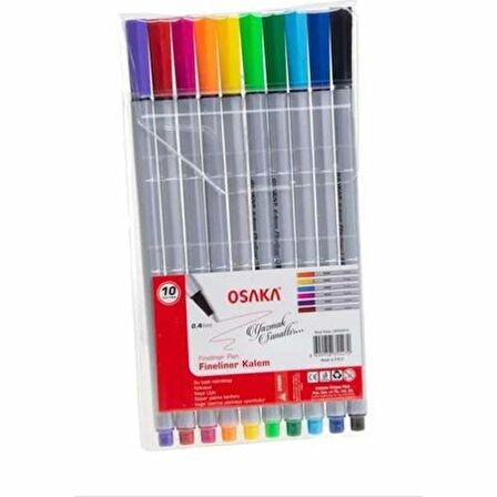 Osaka Fineliner Trio Pen Renkli Kalem Set 0.4 mm 10'lu