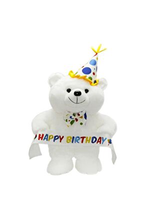 Neco Peluş Papyonlu Happy Birthday Ayı 45 cm